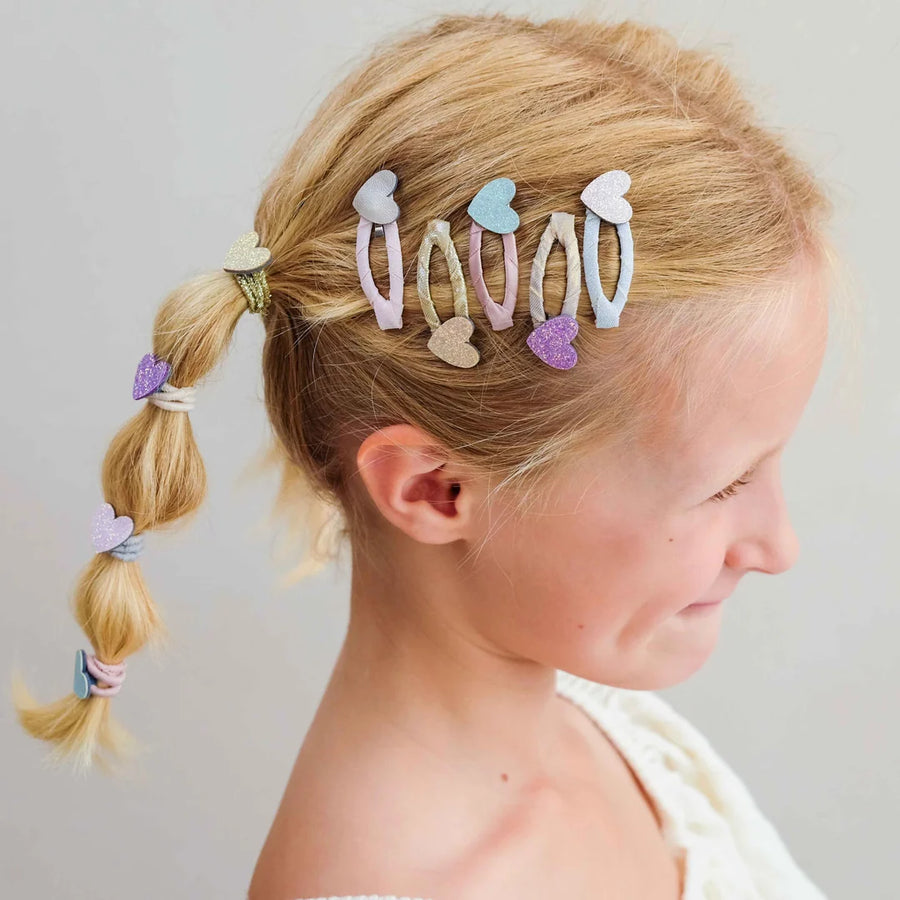 Mini Elastici per Capelli con Cuori Glitter -Teeny Heart