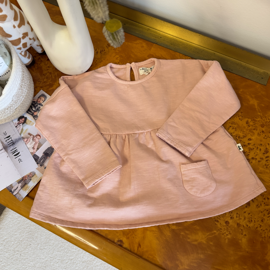 Set un cotone organico - felpa svasata e leggings - pink nude