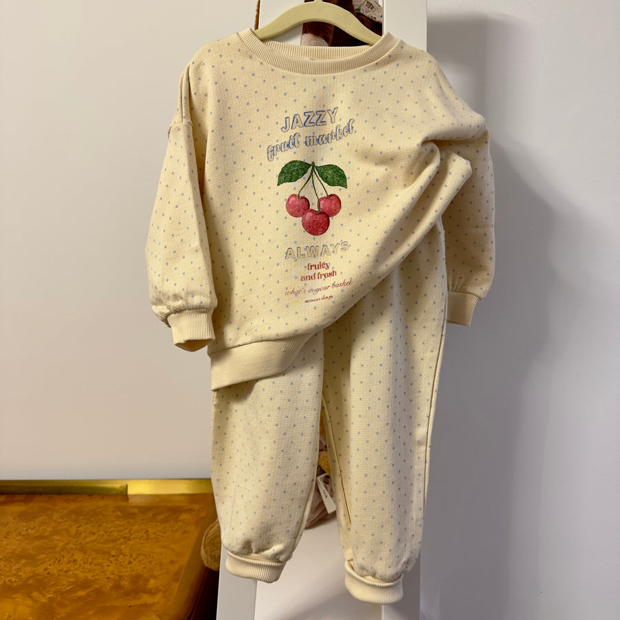 LOUPY LOU PANT - jogger color crema con pois