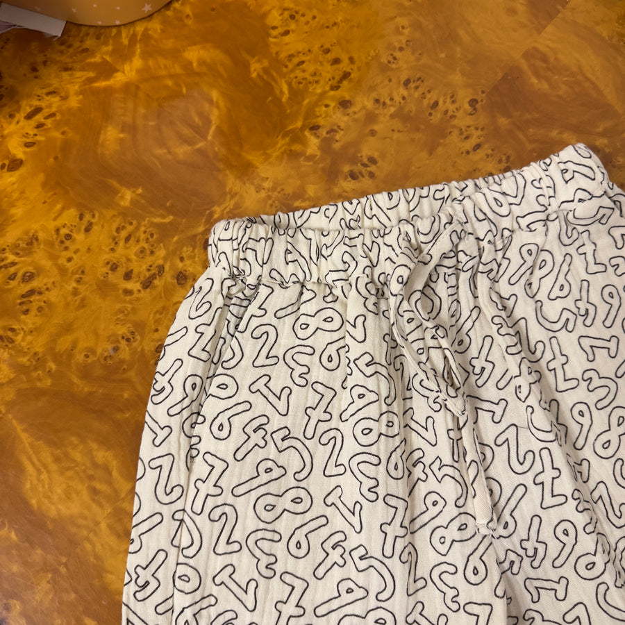 Elmo Shorts in Mussola di Cotone con Numeri