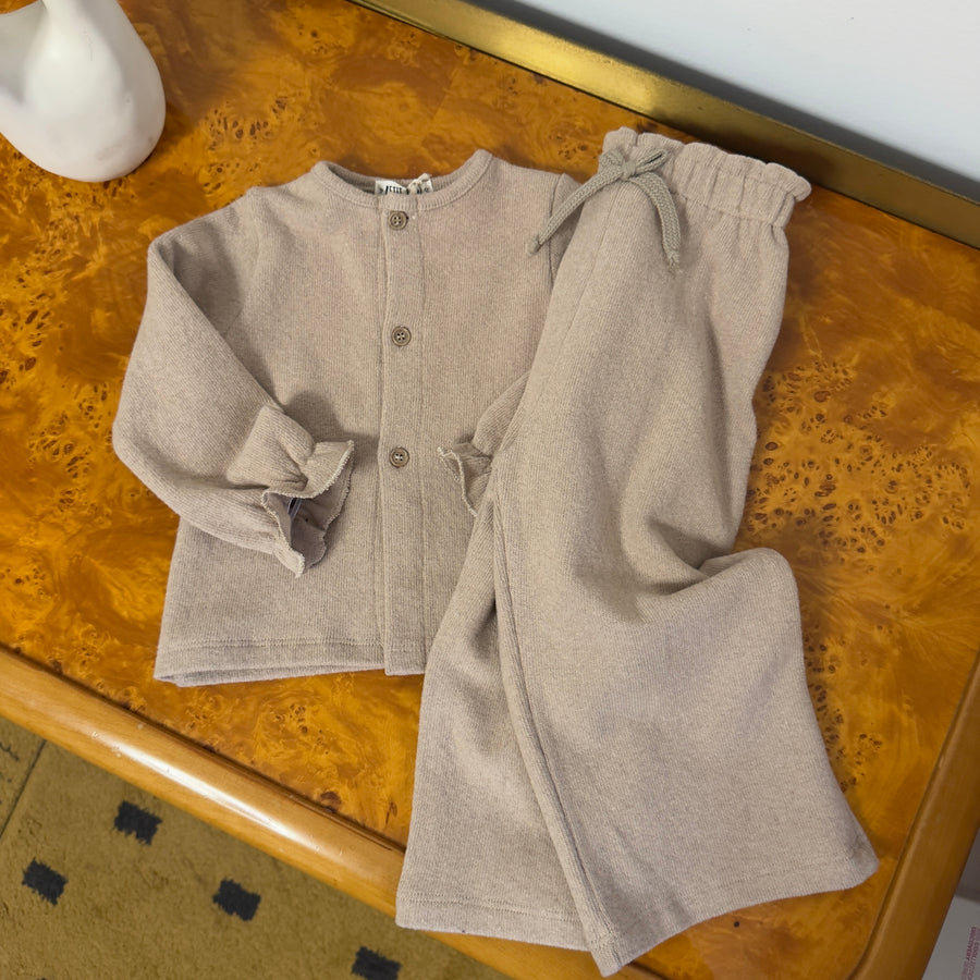 Cardigan in caldo cotone avena