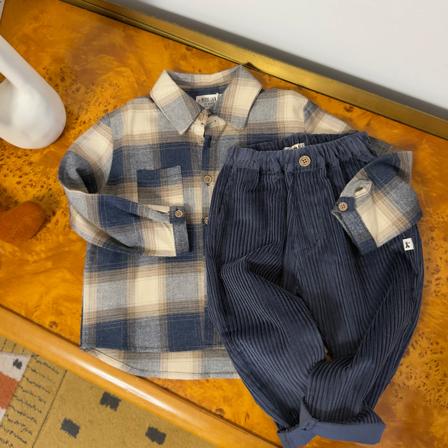 Pantalone in velluto a coste navy