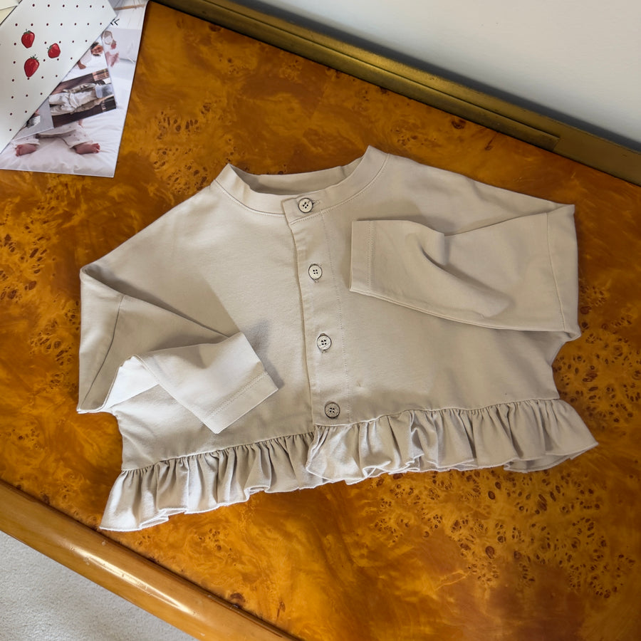 Cardigan in Jersey di Cotone morbidissimo con Ruches sul fondo - luna