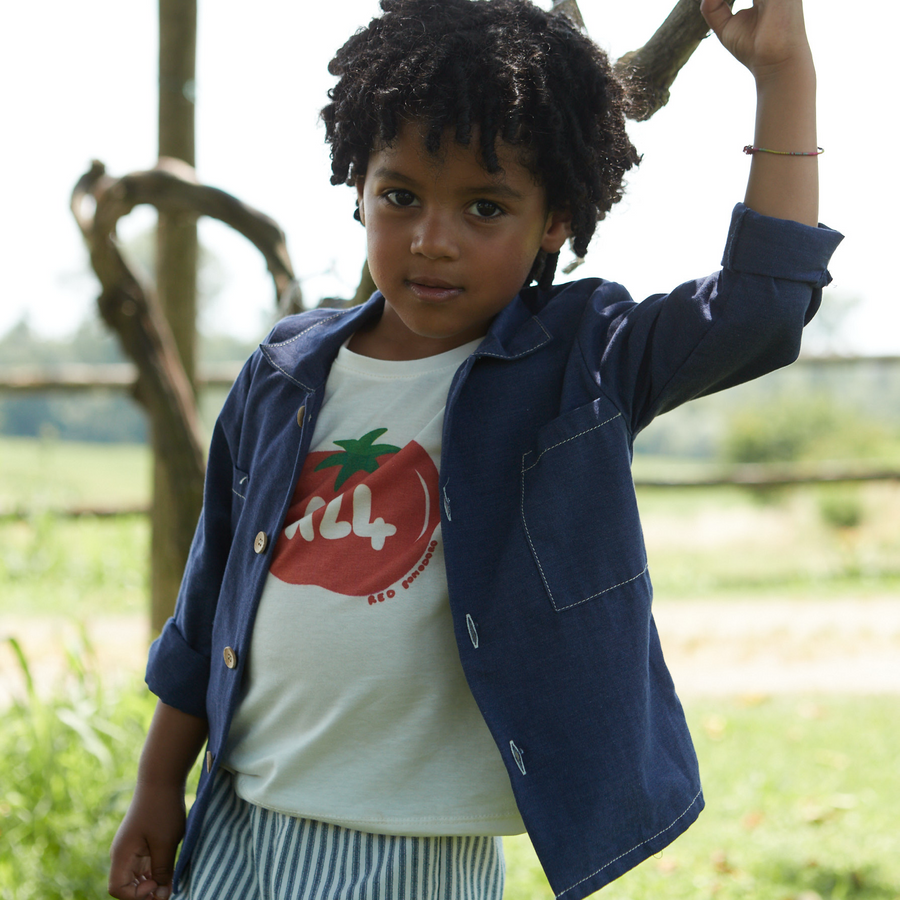 T-shirt pomodoro in morbidissimo jersey di cotone