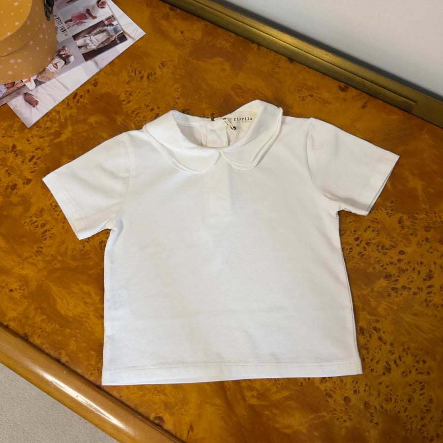 T-shirt in morbidissimo jersey di cotone con doppio colletto