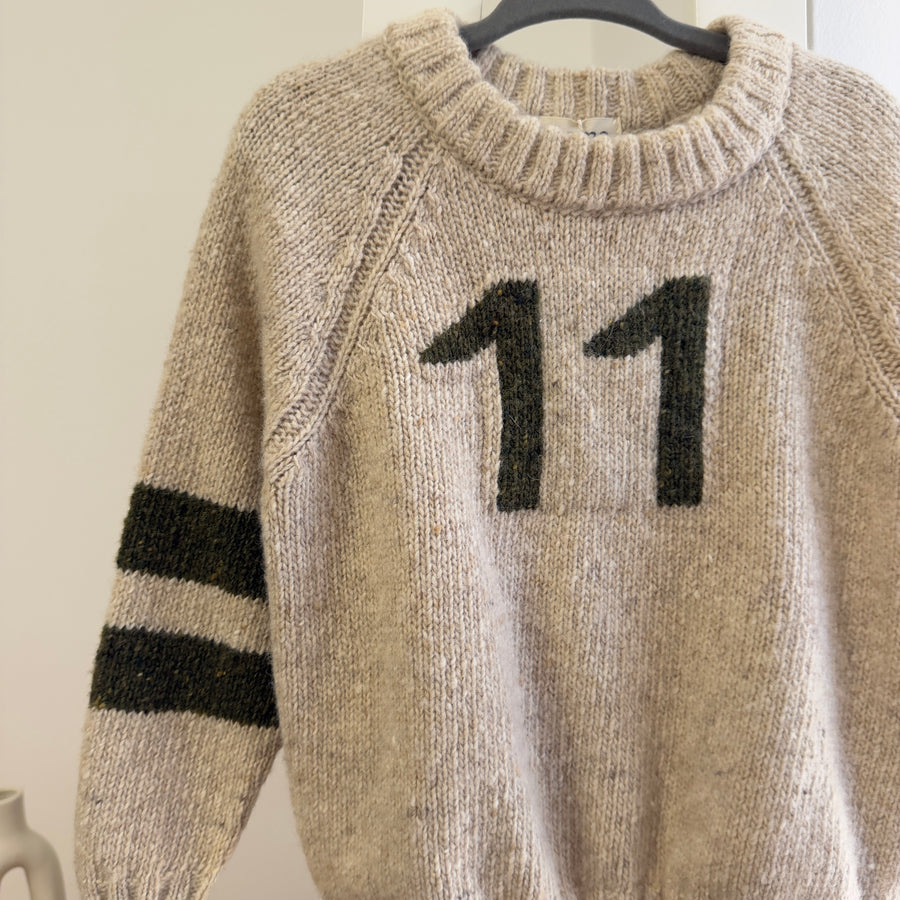 Maglione tweed in lana stile college