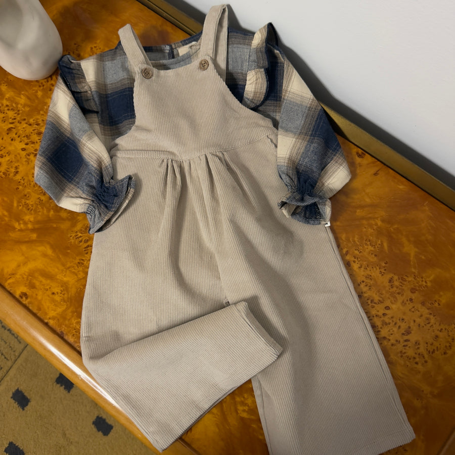 Blusa a quadri navy e avena