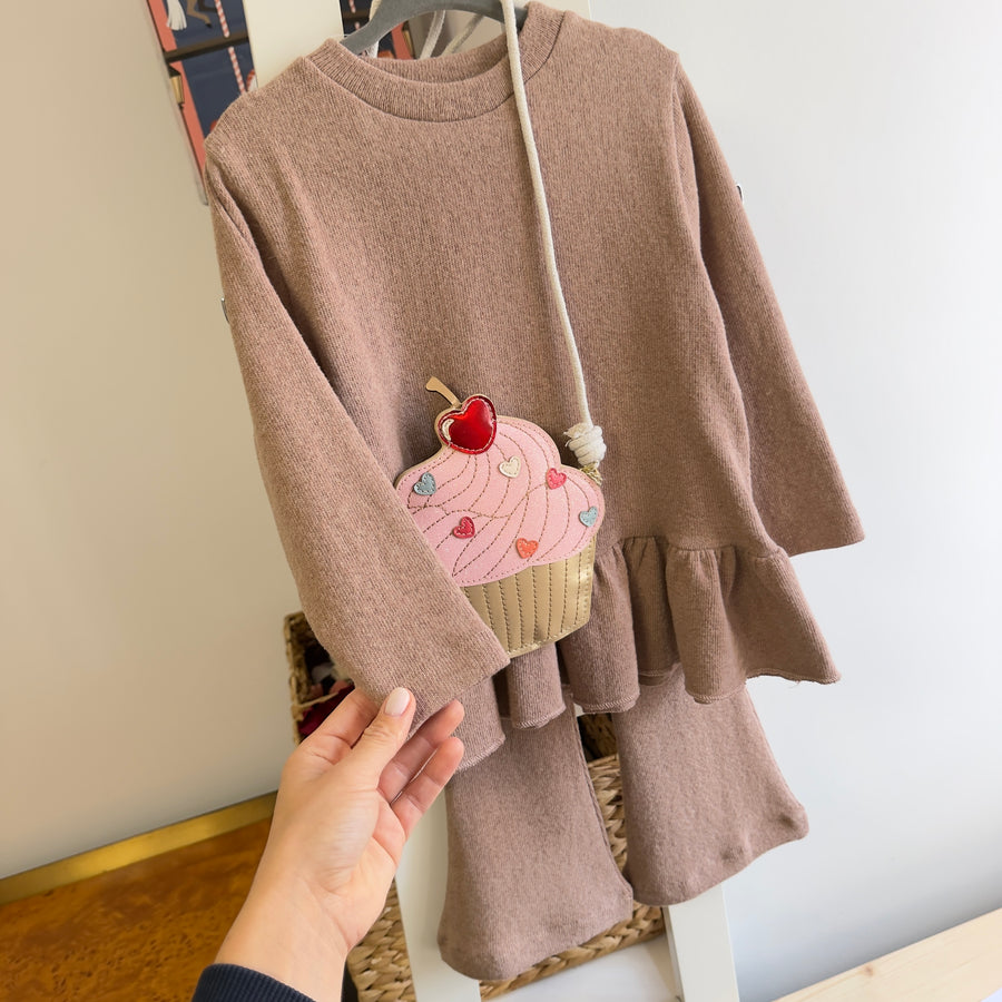 Pantalone Trombetta in Caldo Cotone -Cameo Rose