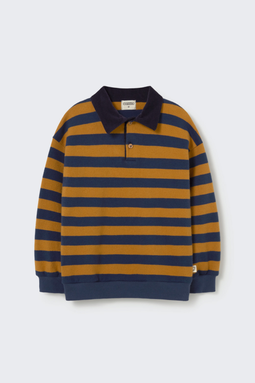 Polo in maglia morbida a righe