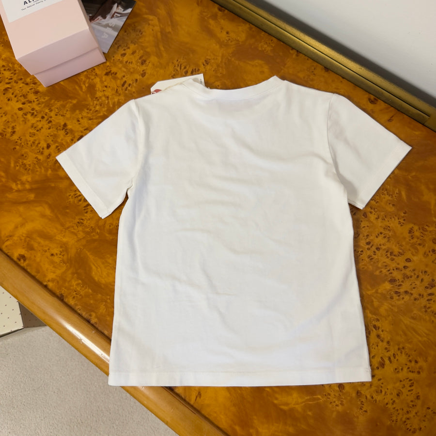 T-shirt basic latte in jersey di cotone morbidissimo