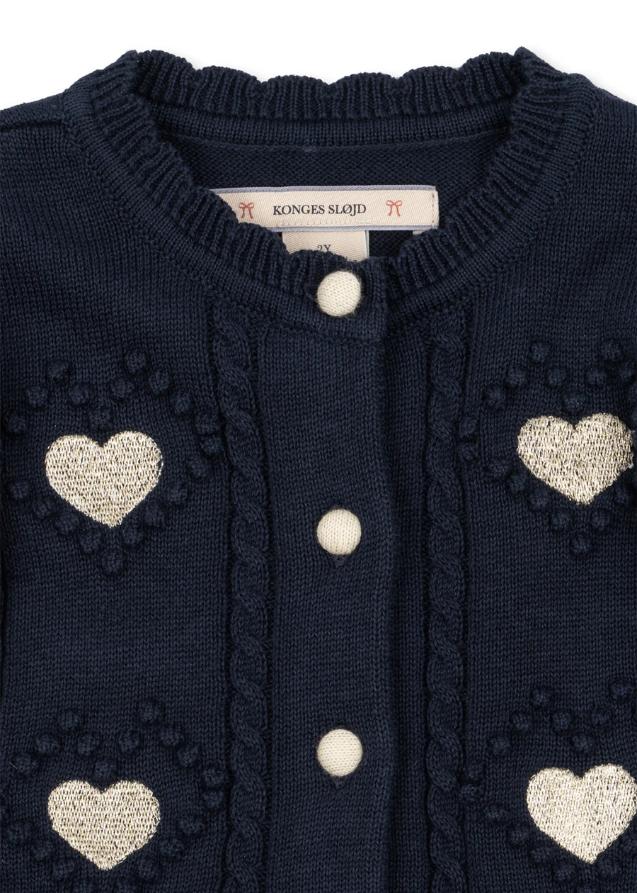 Cardigan soleil a Maglia con Maniche a Palloncino in Cotone Biologico