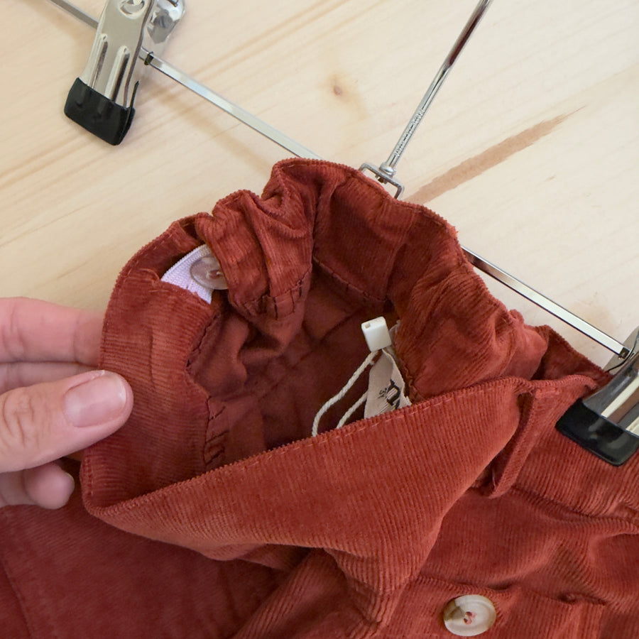 Pantalone in microvelluto a coste -zampa – ginger