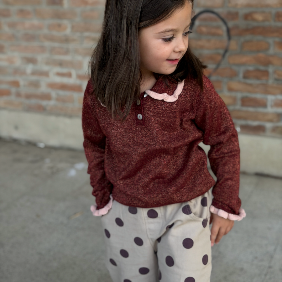 Maglia Olive – Dark Cranberry Glitter
