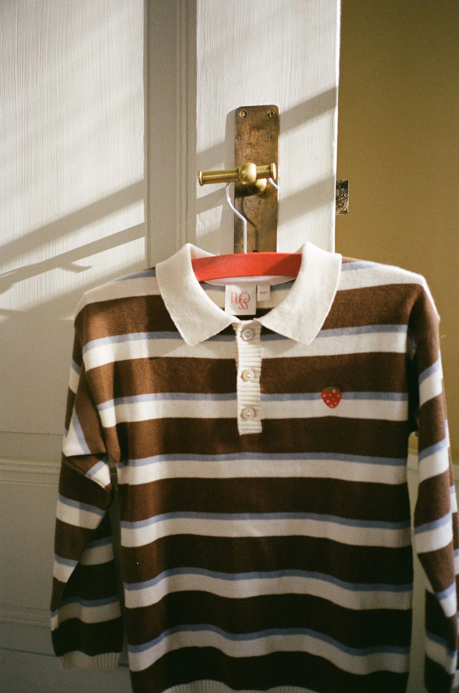 Elias Polo Sweater in Cotone a Righe -Coffee/Air Stripe