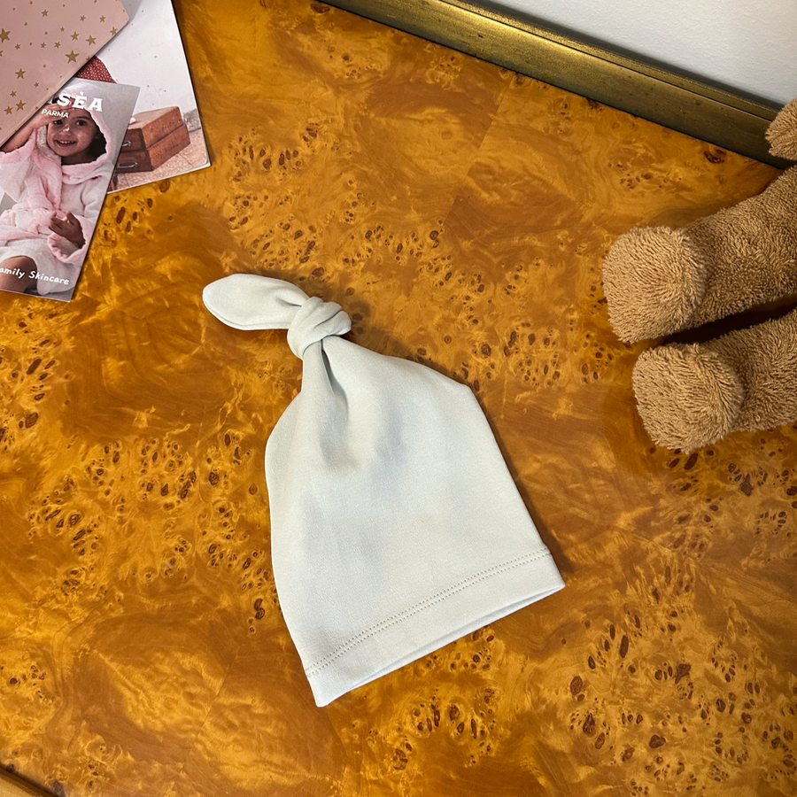 cappellino in jersey di cotone grigio perla