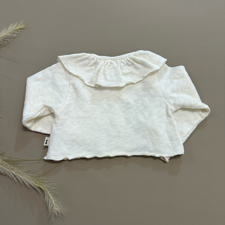 Cardigan con il colletto in filo di cotone latte - versatilità e morbidezza