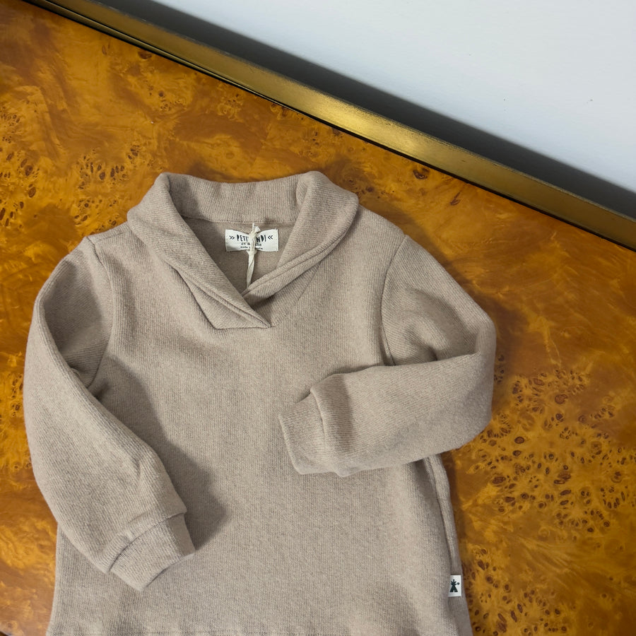 Maglione avena con collo a scialle