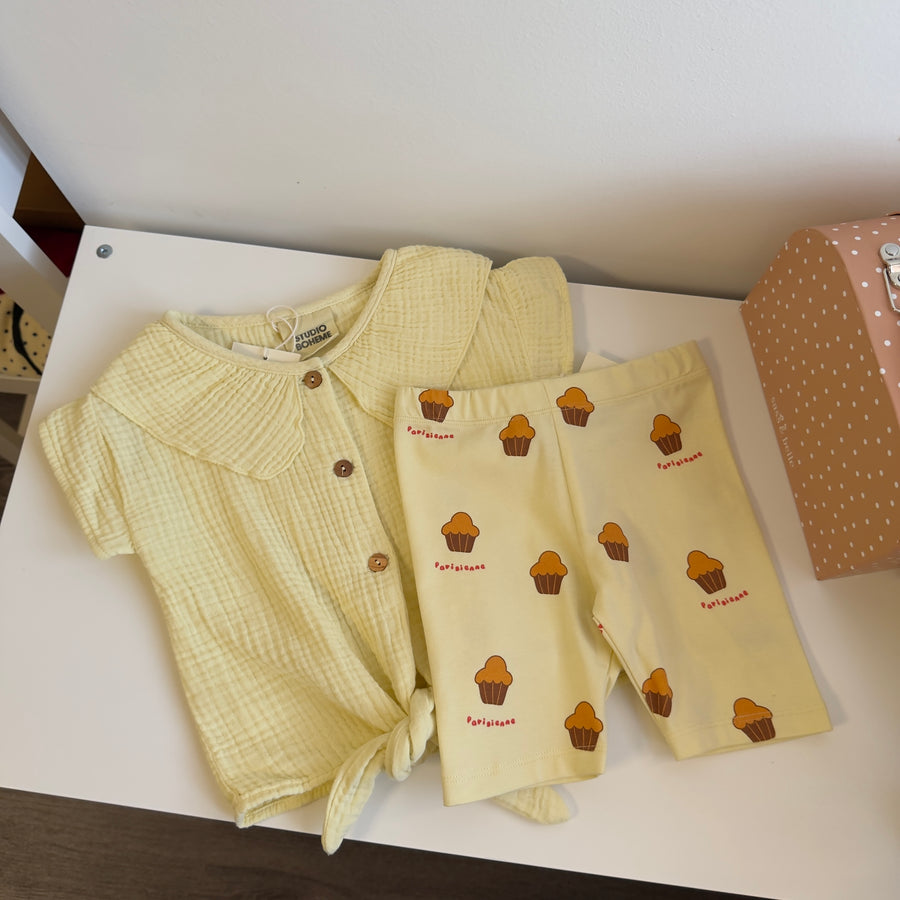 Blusa Coco in Mussola di Cotone Biologico – Lemon Cream