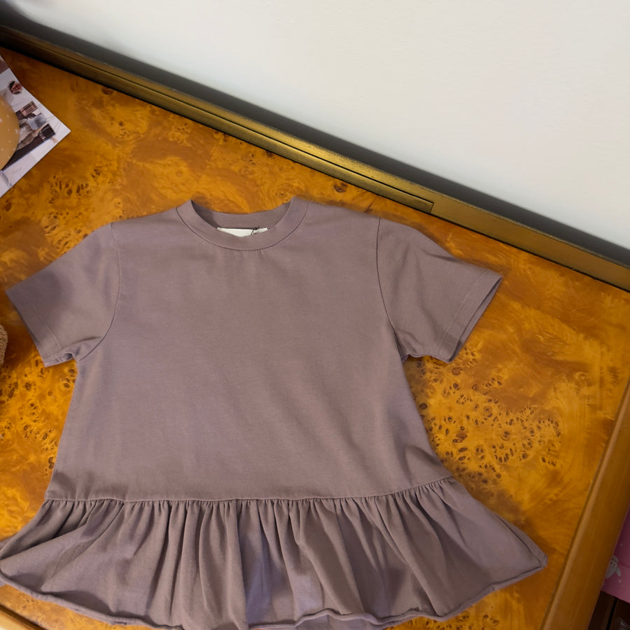 T-shirt svasata in jersey di cotone morbidissimo color malva