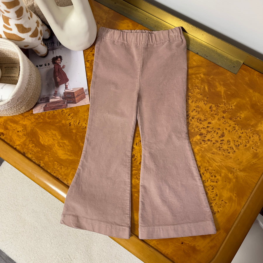 Pantalone trombetta in micro velluto – cameo rose – morbidissimo ed elasticizzato