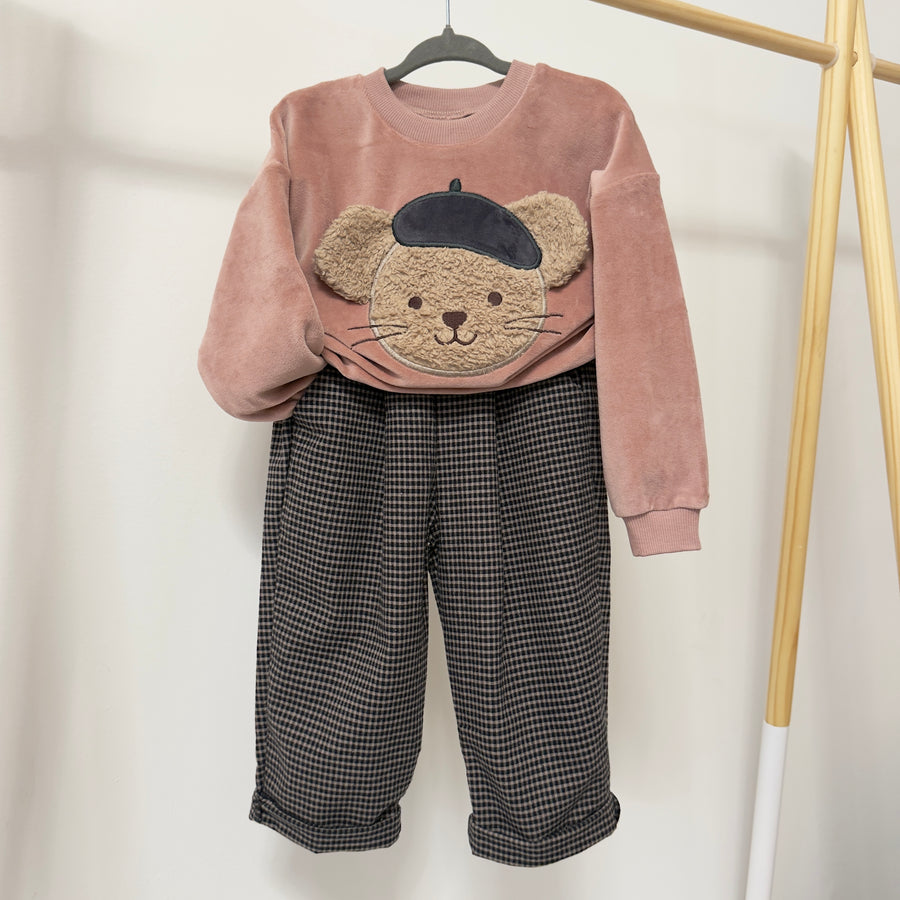 Pantalone black small check -regolabile