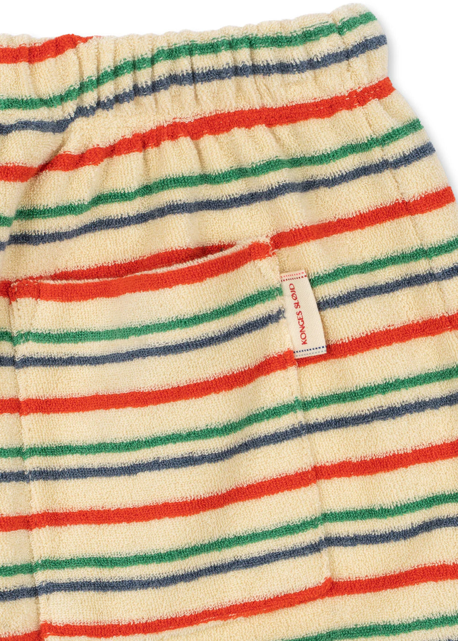 Pantalone tuta in cotone organico a righe multicolor