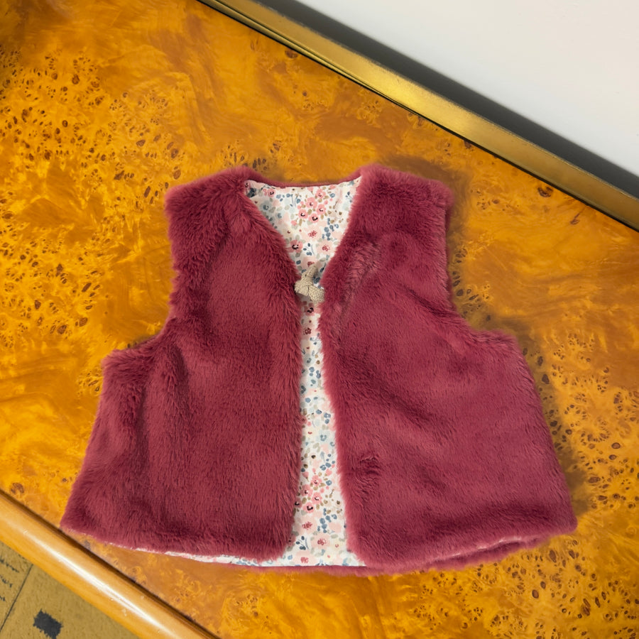 Gilet reversibile teddy ciclamino