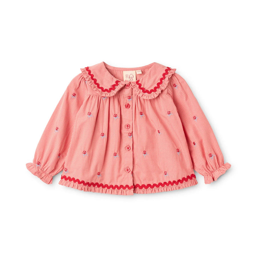Sonja Blouse – Blusa a Quadretti -Pink Rose Gingham
