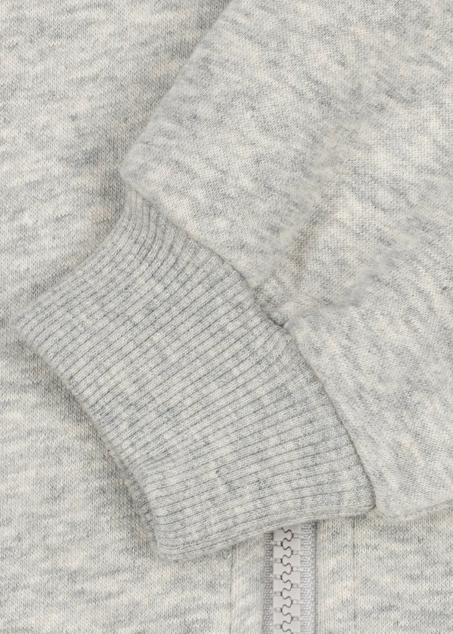 Felpa con zip in cotone organico grey melange