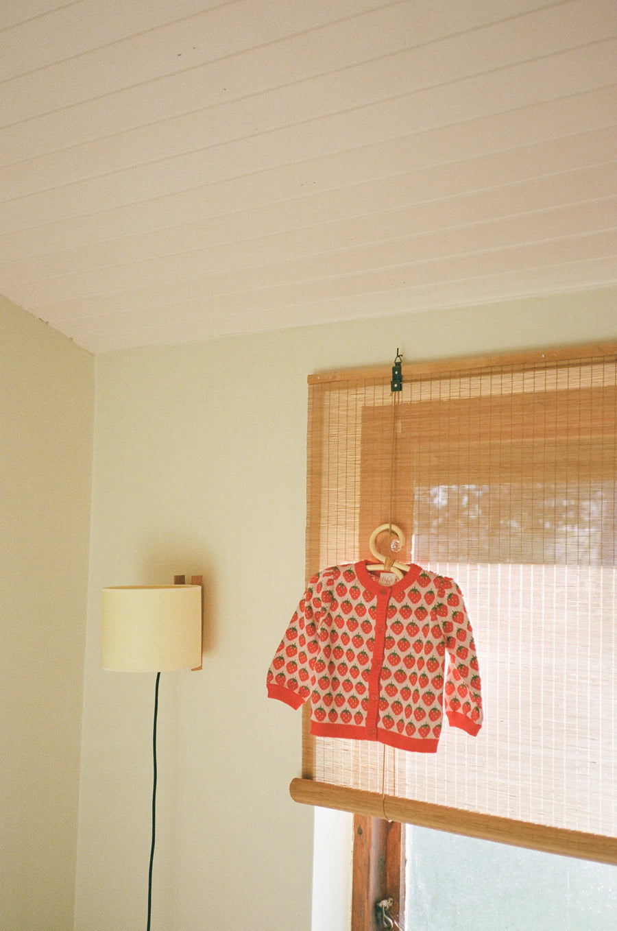 Line Cardigan in Cotone con Fragole -Blossom Pink Berry