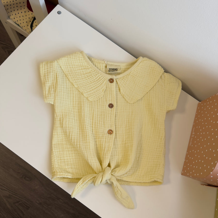 Blusa Coco in Mussola di Cotone Biologico – Lemon Cream