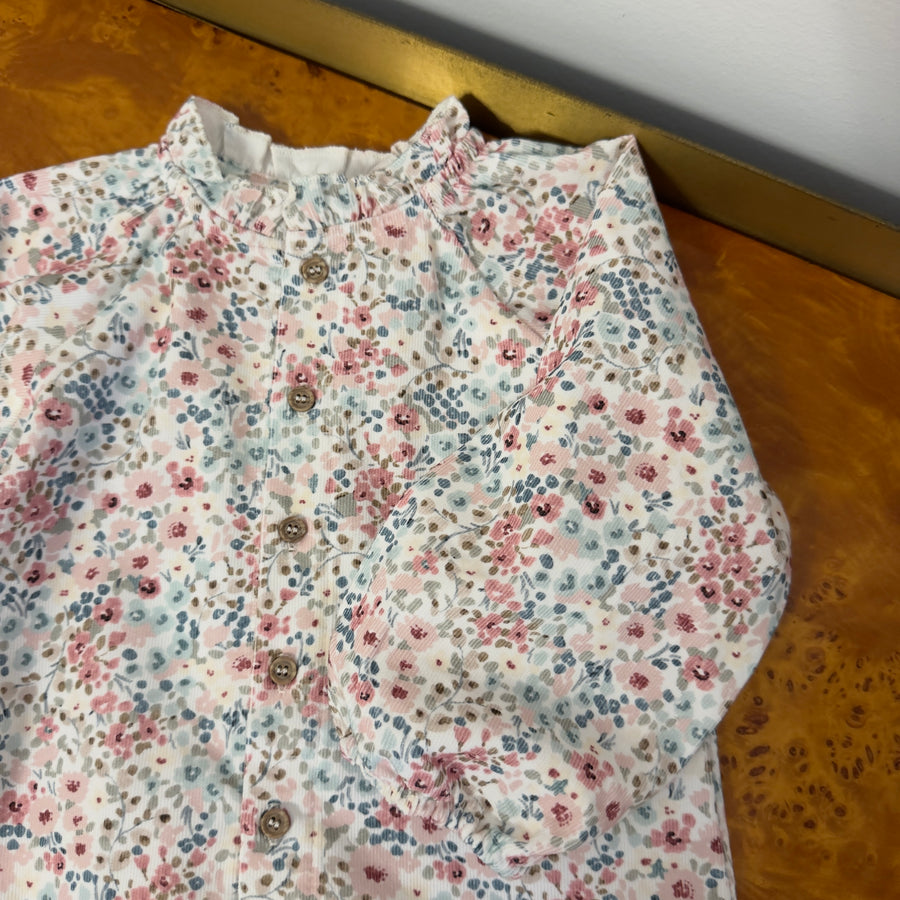 Blusa in microvelluto fiori di bosco