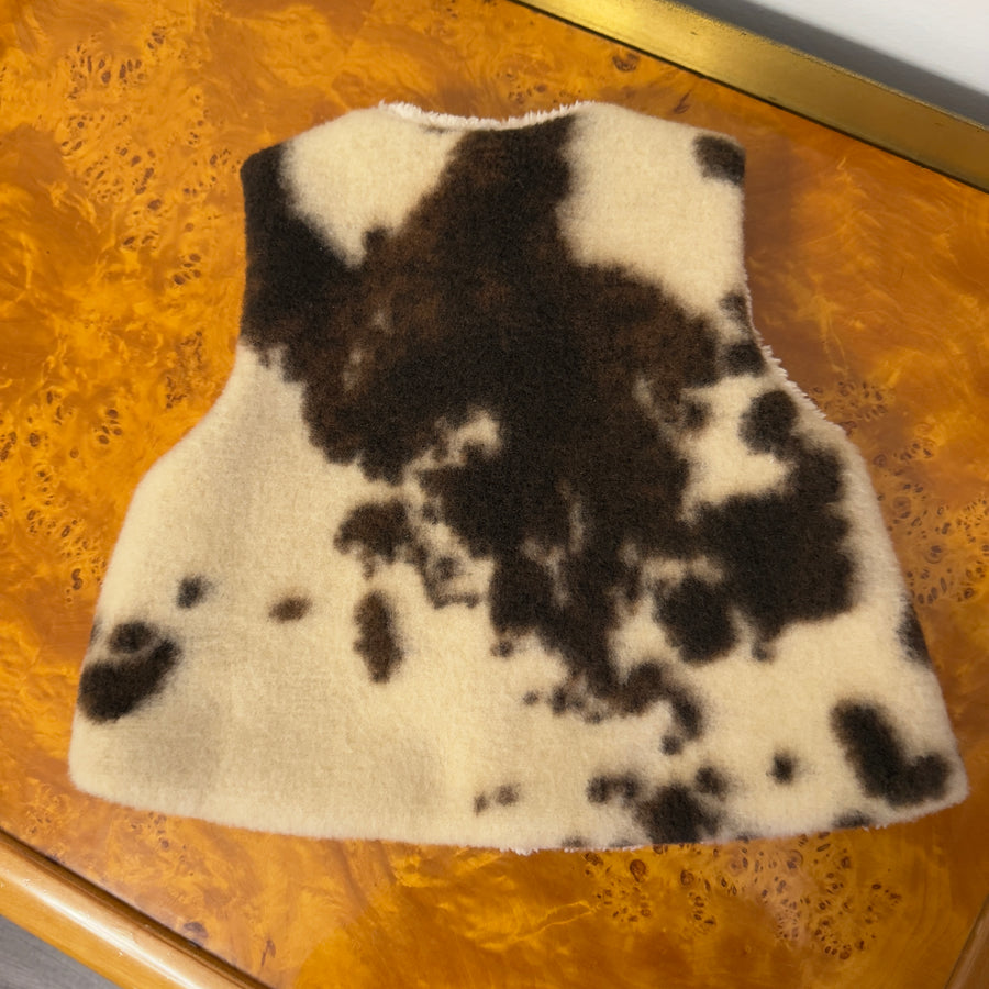 Gilet reversibile teddy fantasia Cow