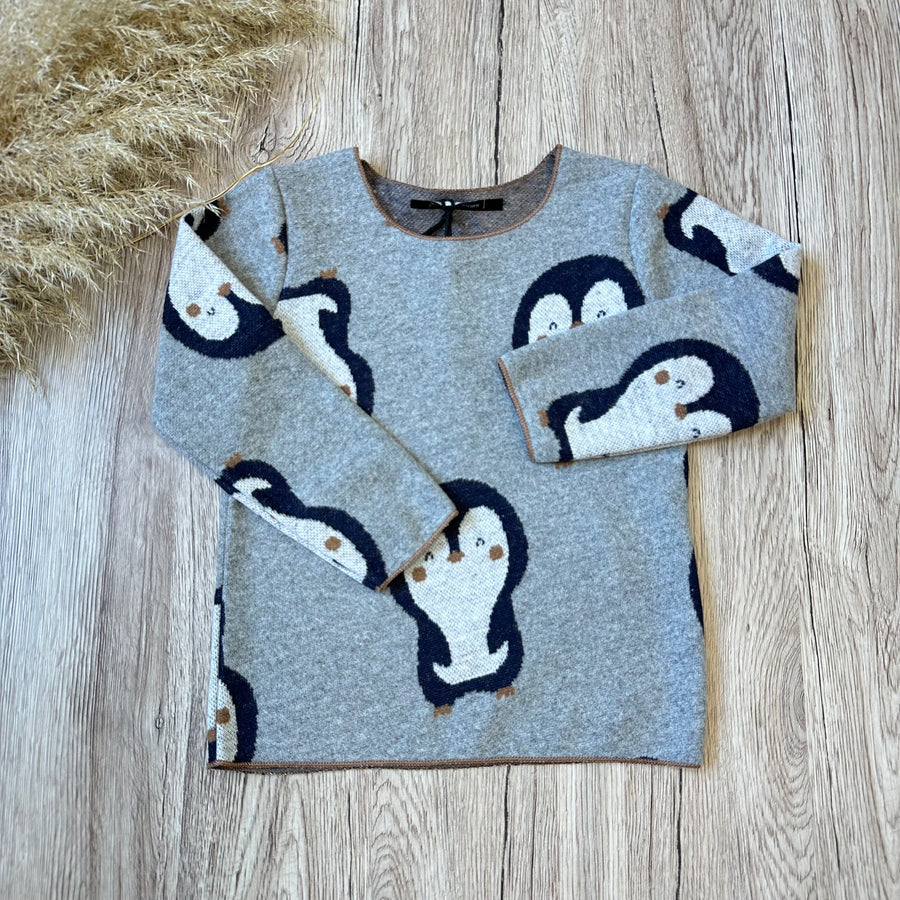 Maglietta in caldo cotone con pinguini - comfort e stile che conquista
