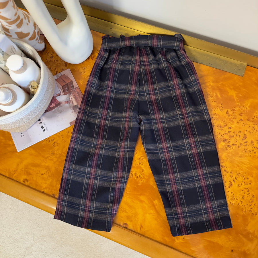 Pantalone scozzese morbido e versatile con cintura in vita