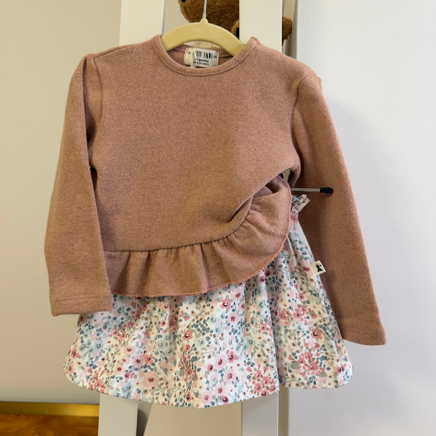 Maglia svasata in caldo cotone blush