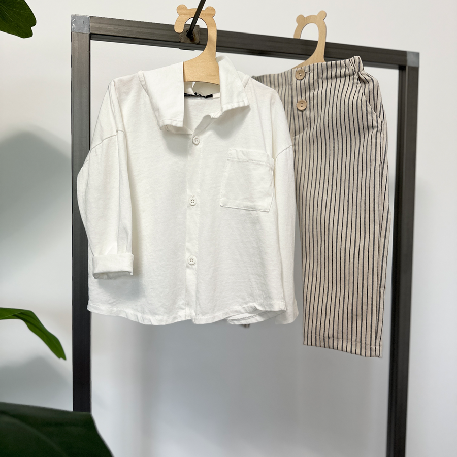 camicia in jersey latte