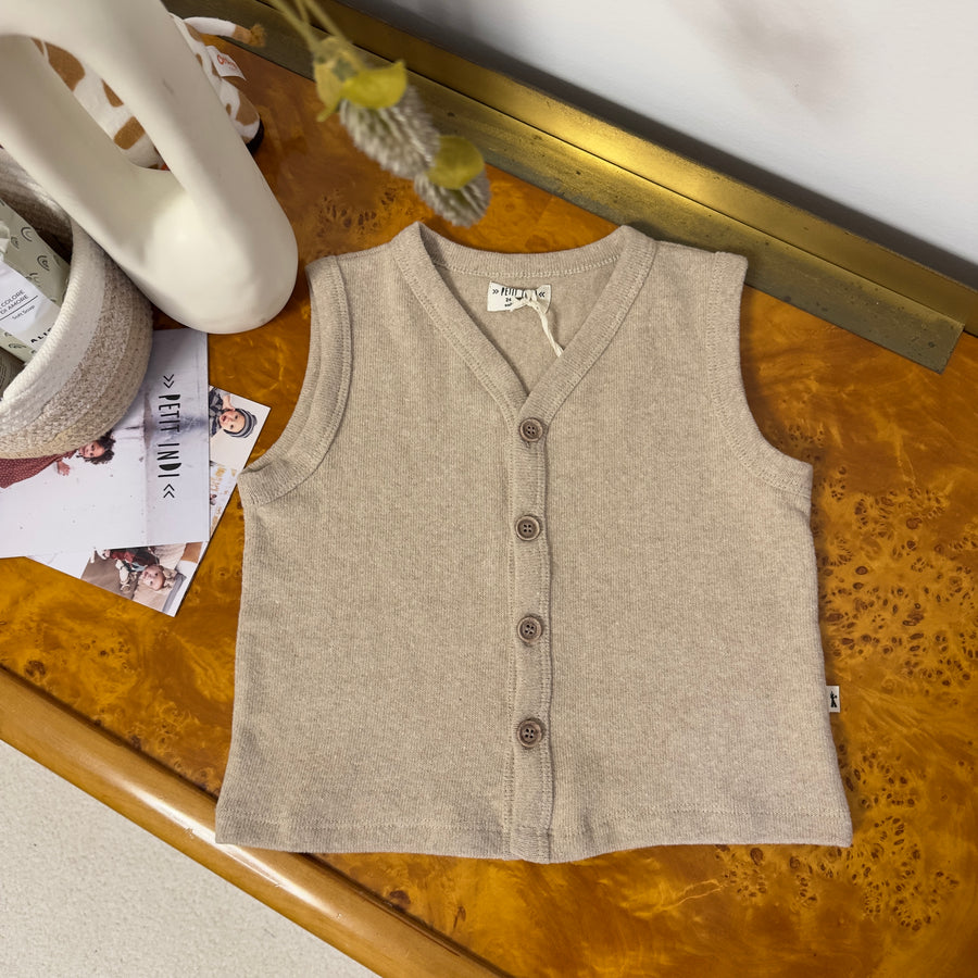 gilet in caldo cotone con bottoncini frontali - versatilità senza compromessi