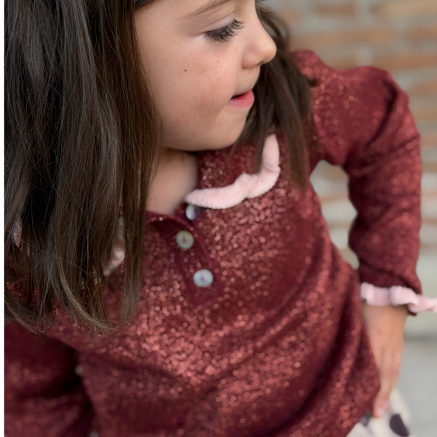 Maglia Olive – Dark Cranberry Glitter