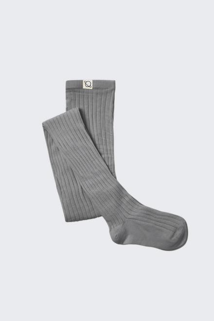 Collant in cotone  a coste - grey
