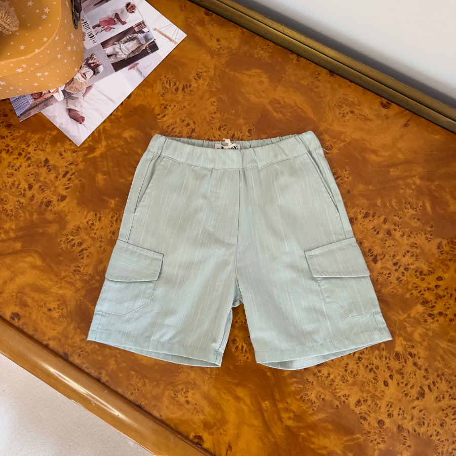 Pantaloncino cargo in morbidissimo cotone - salvia