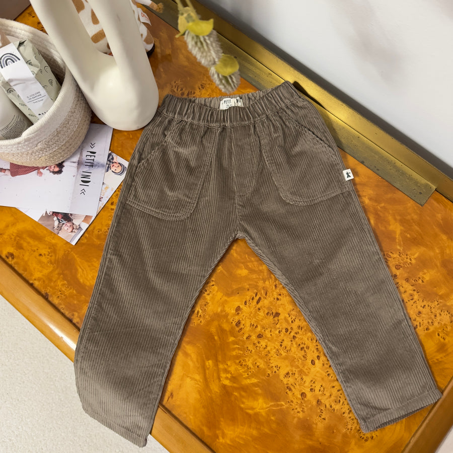 Pantalone in velluto a coste morbidissimo – fango
