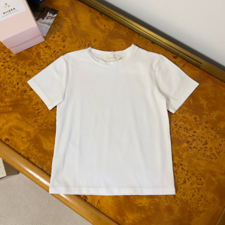 T-shirt basic latte in jersey di cotone morbidissimo