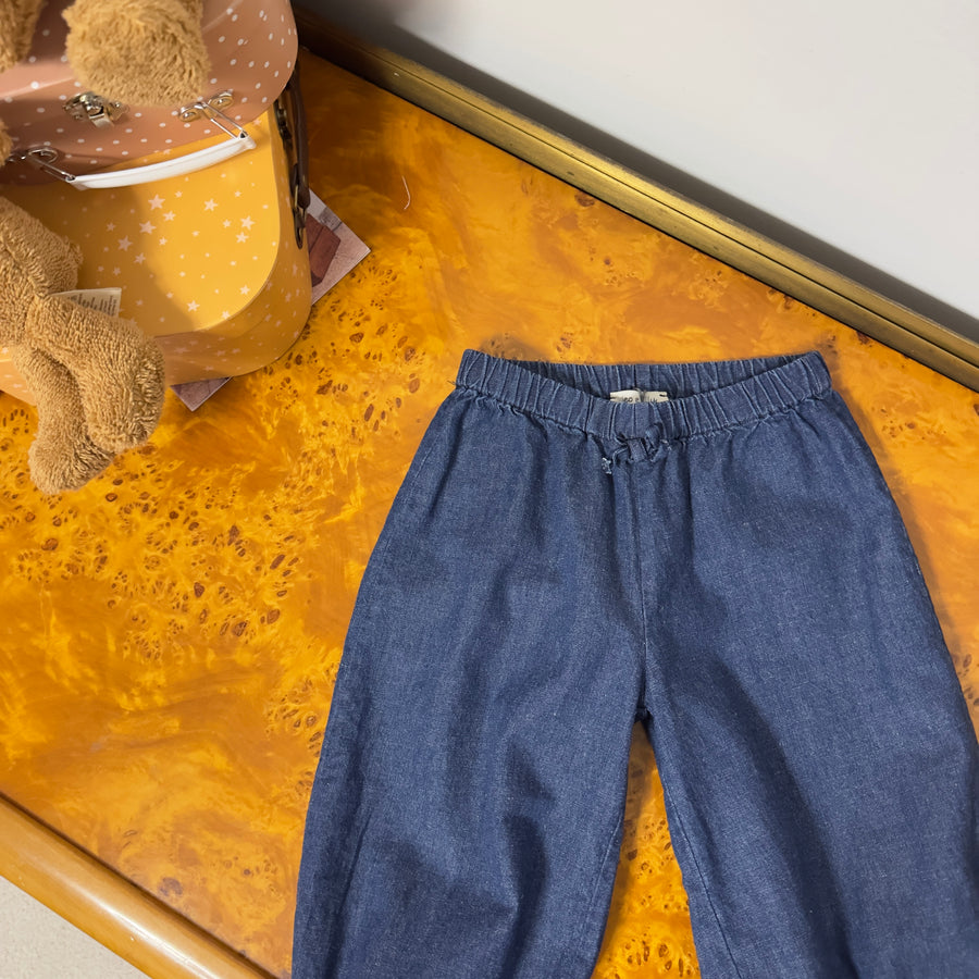 Pantalone in denim e lino con elastico sul fondo – morbidissimo e versatile