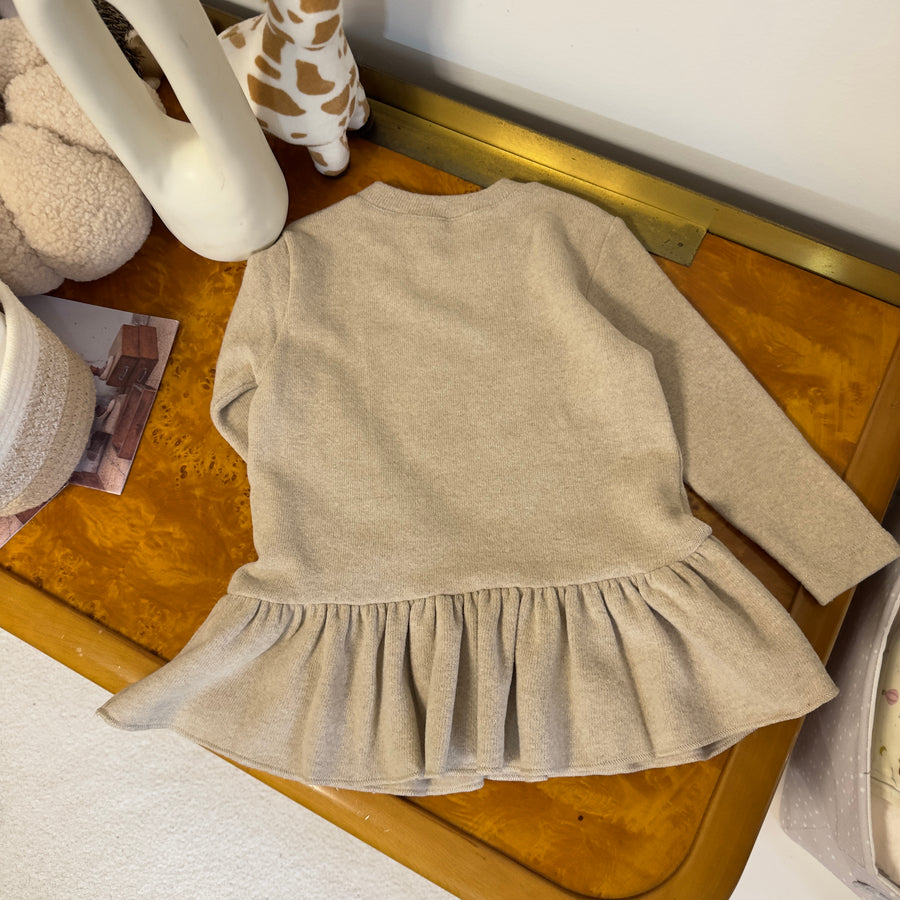 Maglia svasata in caldo cotone -noce – effetto ruota assicurato