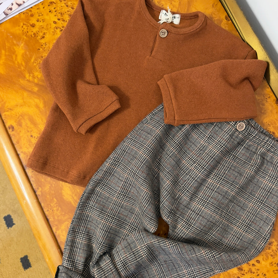 Completo maglia ginger e pantalone check