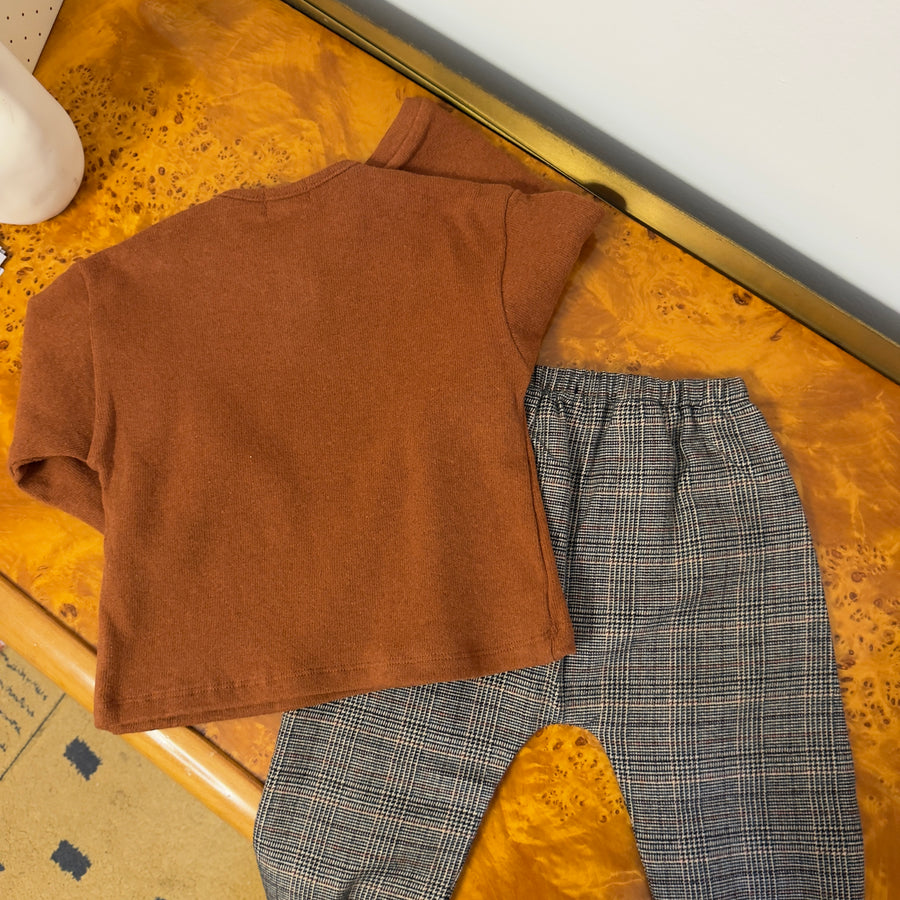 Completo maglia ginger e pantalone check