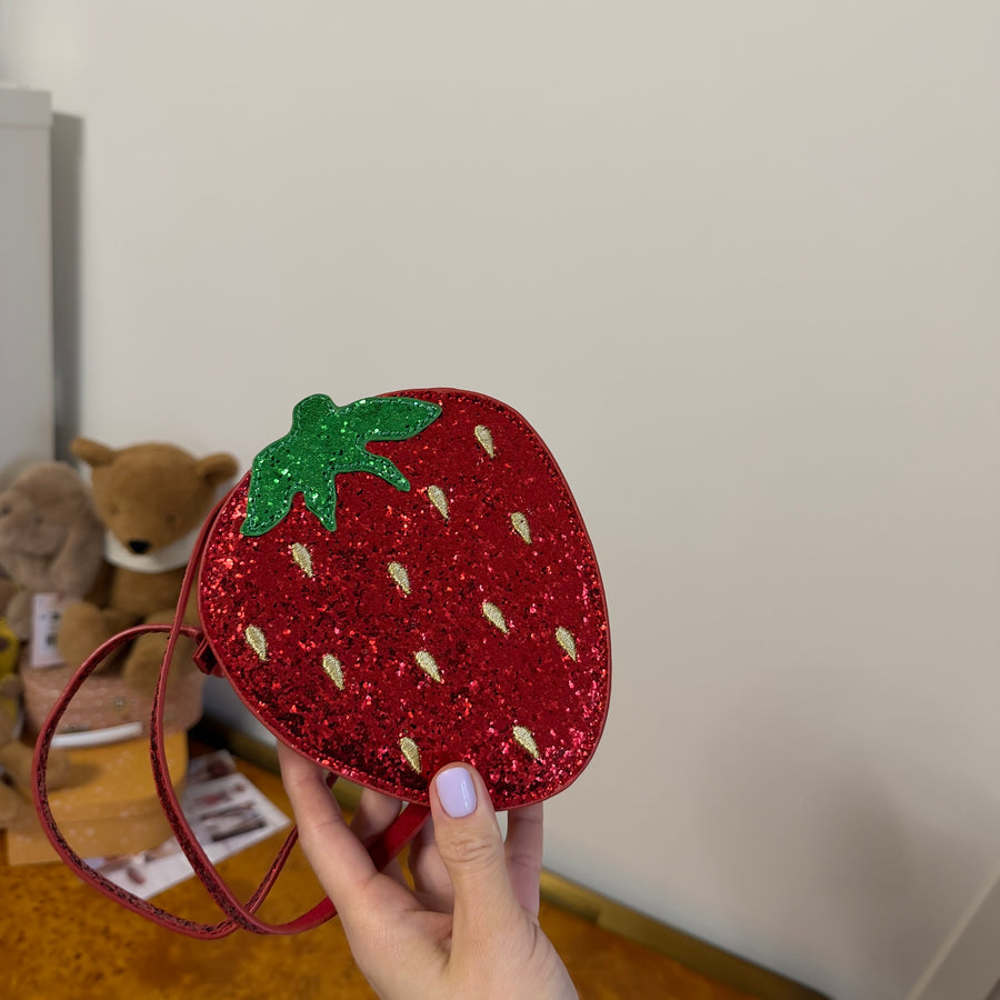 Borsina a Forma di Fragola Glitterata per Bambina – Accessorio Brillante e Originale