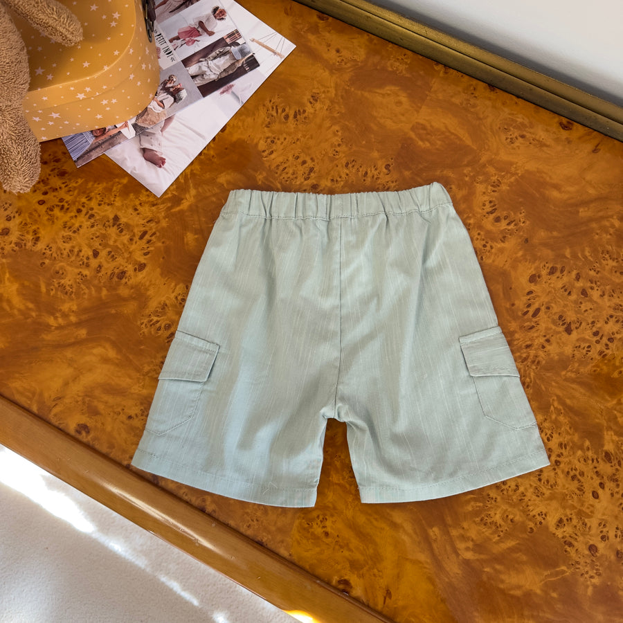 Pantaloncino cargo in morbidissimo cotone - salvia