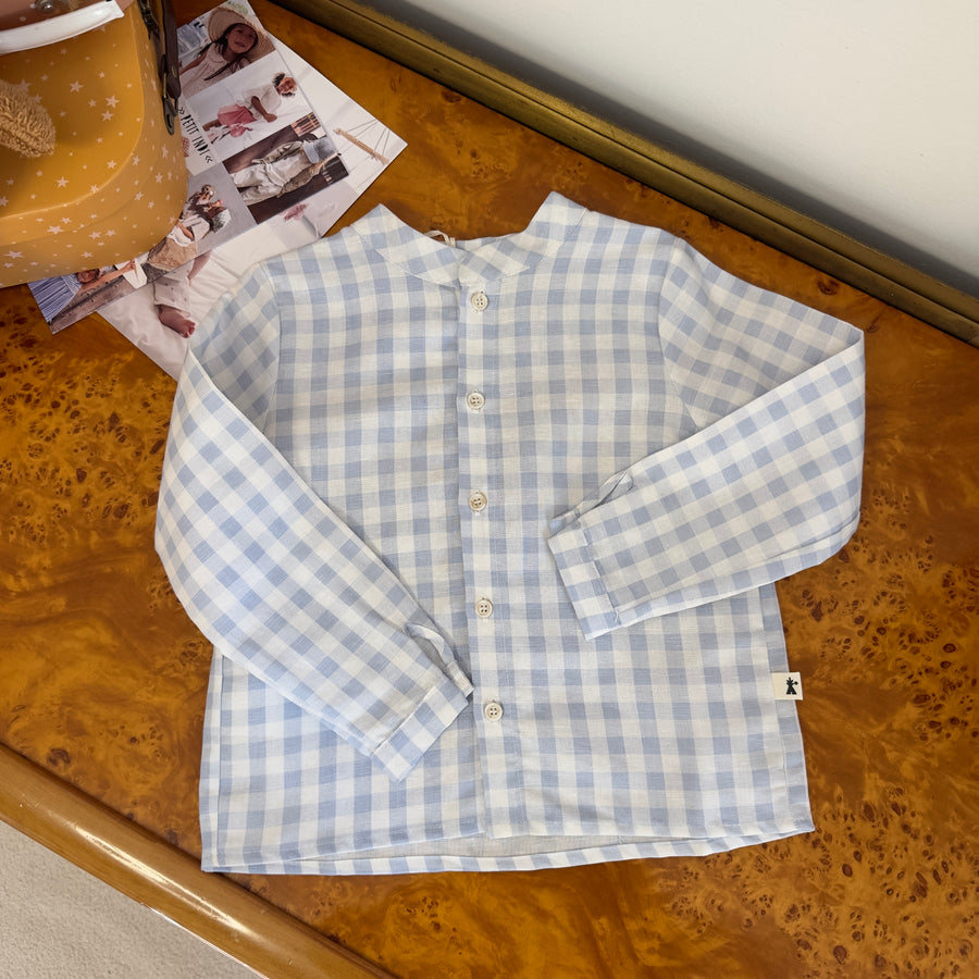 Camicia in cotone morbidissimo- vichy cielo e latte